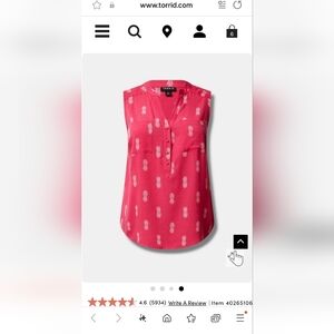 3X Torrid Sleeveless Harper Top